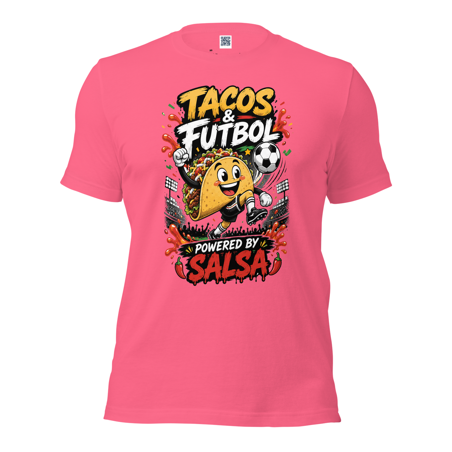 Tacos & Futbol Shirt | Funny Soccer /Football Food Tee | Powered by Salsa