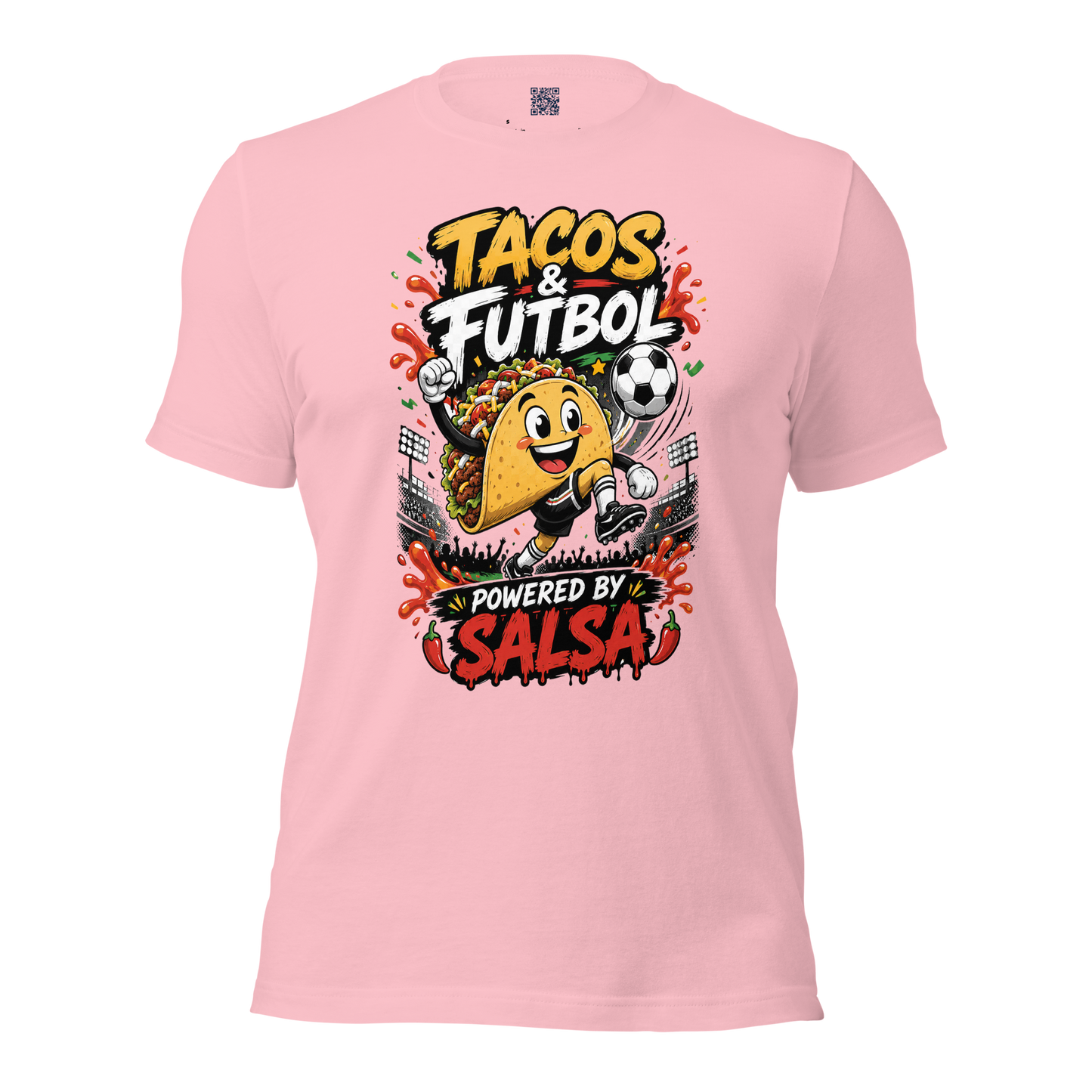 Tacos & Futbol Shirt | Funny Soccer /Football Food Tee | Powered by Salsa