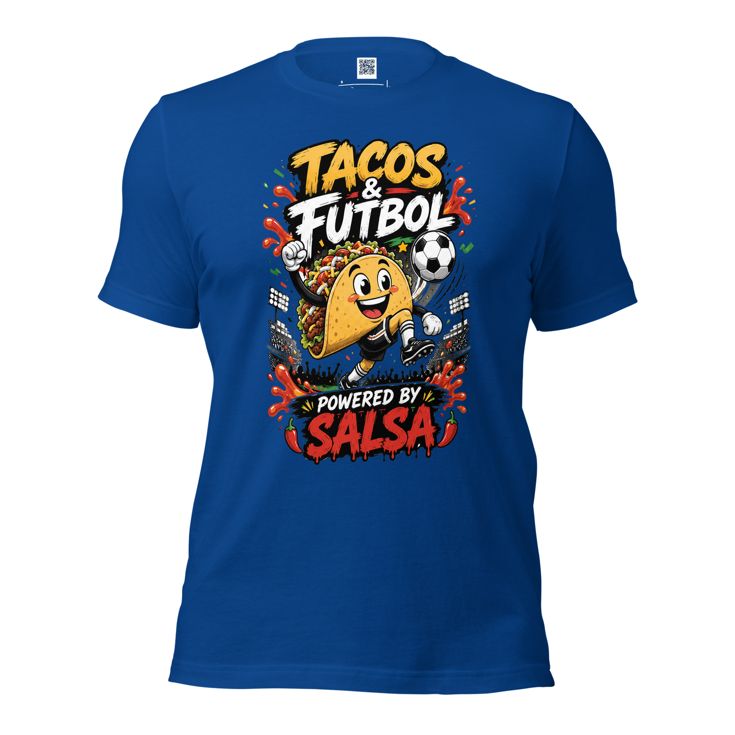 Tacos & Futbol Shirt | Funny Soccer /Football Food Tee | Powered by Salsa