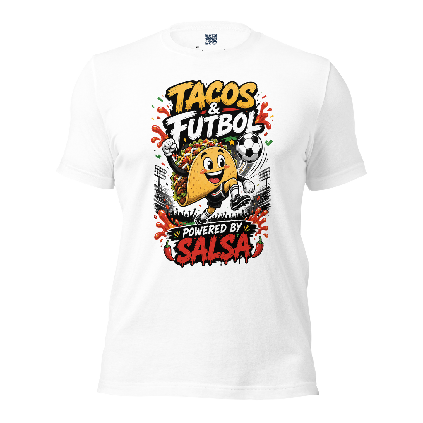 Tacos & Futbol Shirt | Funny Soccer /Football Food Tee | Powered by Salsa